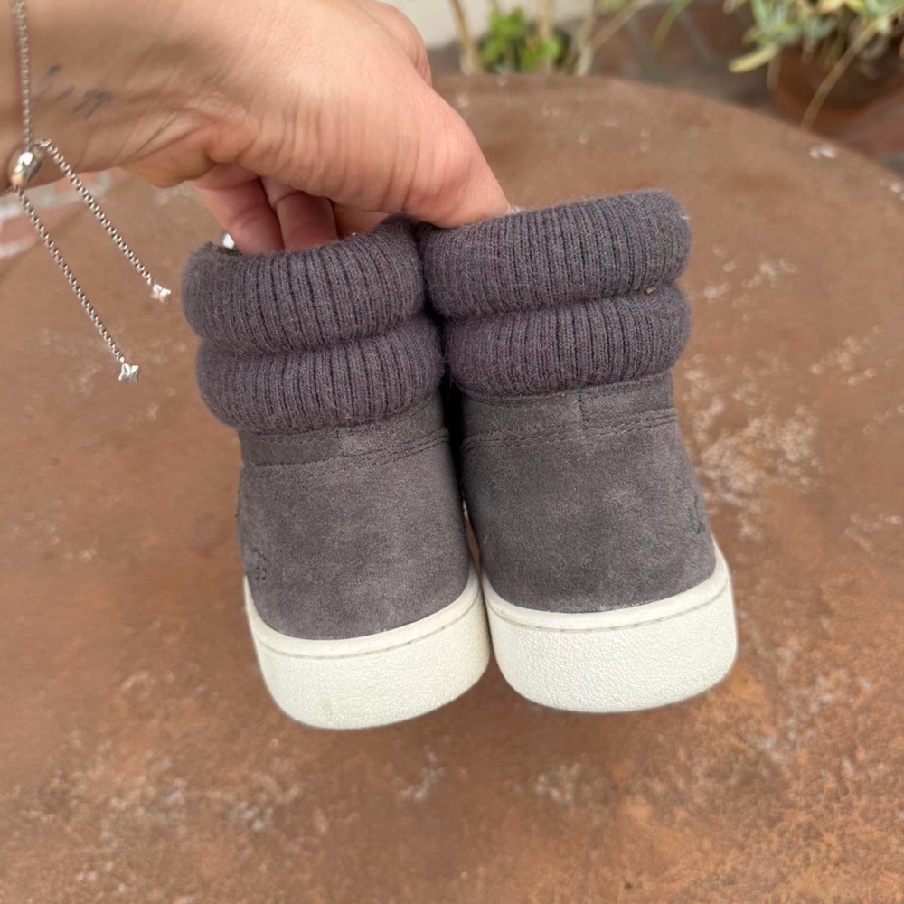 UGG Women's Olive Trainer high-top sneakers in charcoal grey suede sz 7.5 - Picture 3 of 6